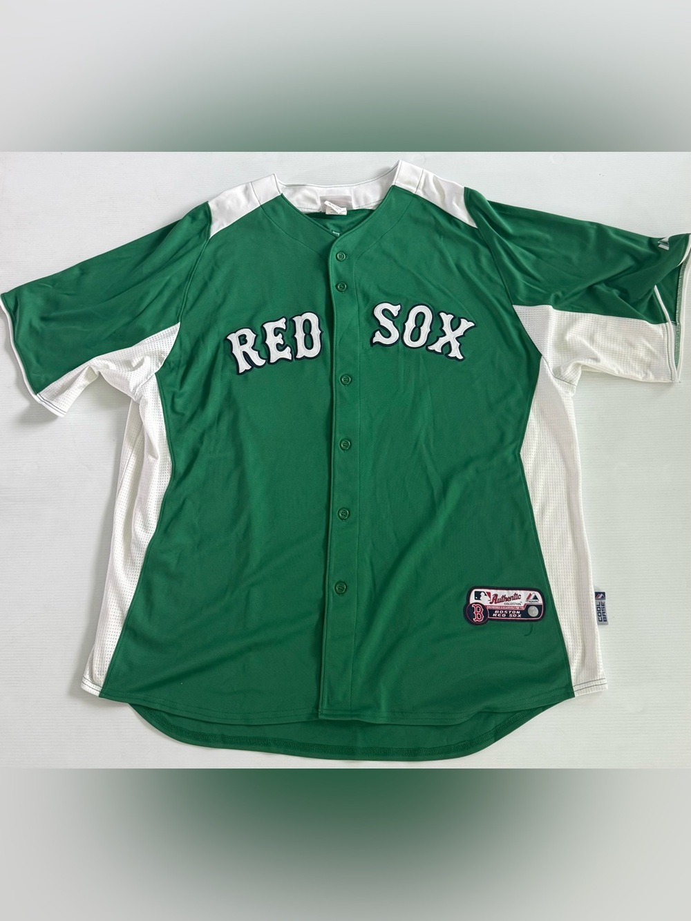 Vintage Majestic Boston Red Sox Green St Patrick's Day‎ Jersey  Crawford #13 2XL